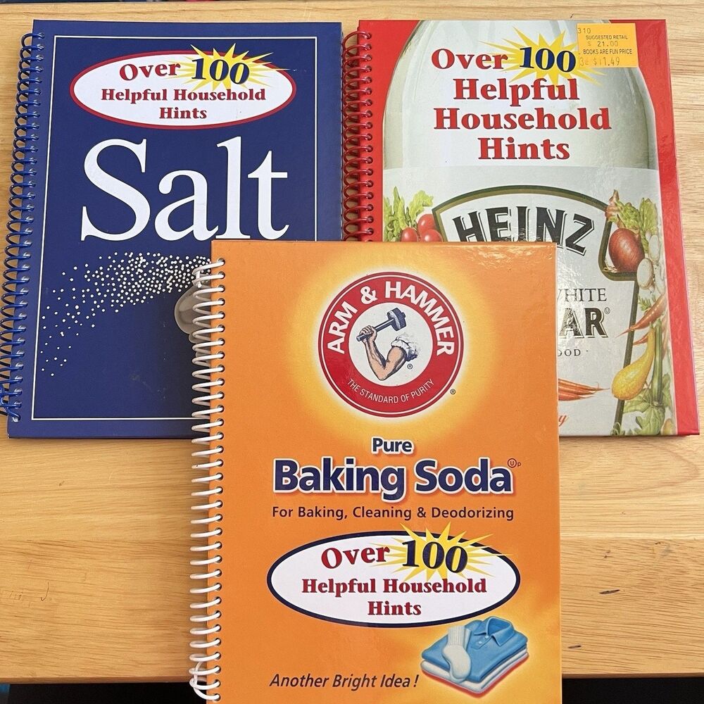Over 100 Helpful Household Hints Salt Baking Soda Vinegar Hardcover 3 Book Set